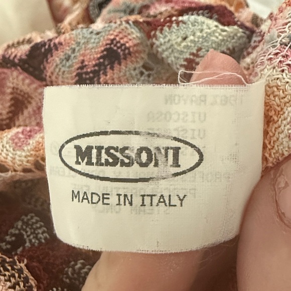 Vintage Missoni Multicolor Patterned Midi Dress with Cream Collar - Picture 4 of 5